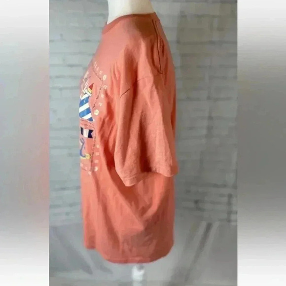Endless Summer Beach Vintage 90’s T Shirt Sandcastle Sun Sailboat Peach size L - Picture 6 of 12